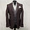 Thumbnail: Burgundy wool blazer with grey waistcoat and white shirt on mannequin.