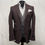 Thumbnail: Burgundy wool blazer with grey waistcoat and white shirt on mannequin.