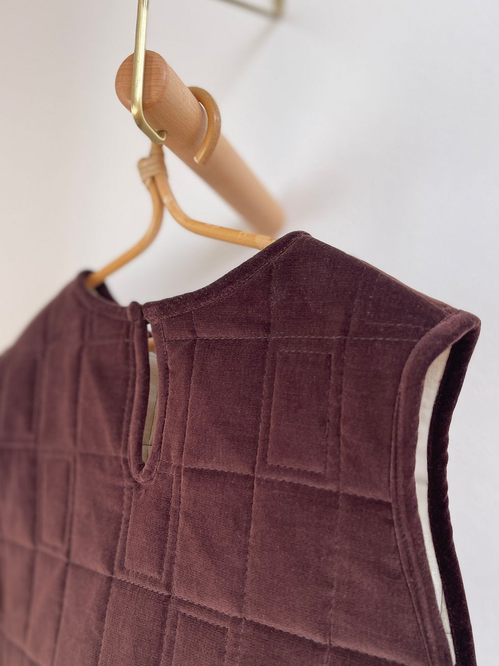 サムネイル： 2024バレンタイン/即納/一点モノ/チョコキルトベスト