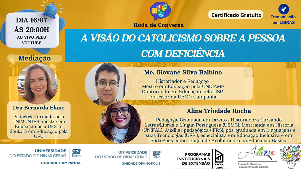 Roda de Conversa: A Visão do Catolicismo sobre a Pessoa com Deficiência