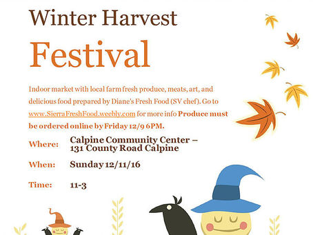 Calpine Winter Harvest Festival (Indoor Farmer's Market) Happening This Sunday