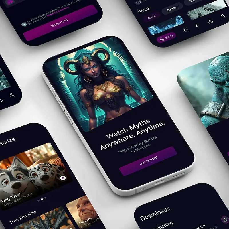 Mythflix Branding, UIUX Design