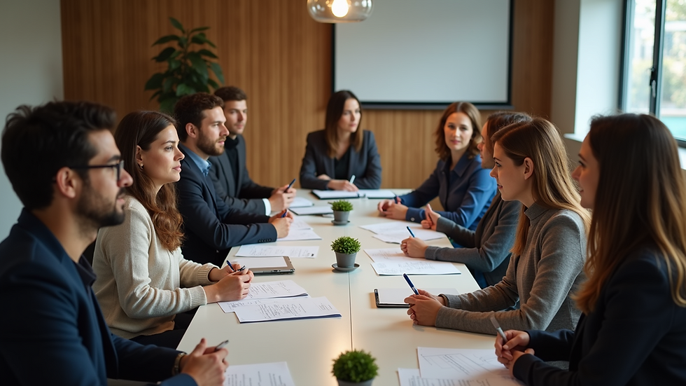 High angle view of a community brainstorming session