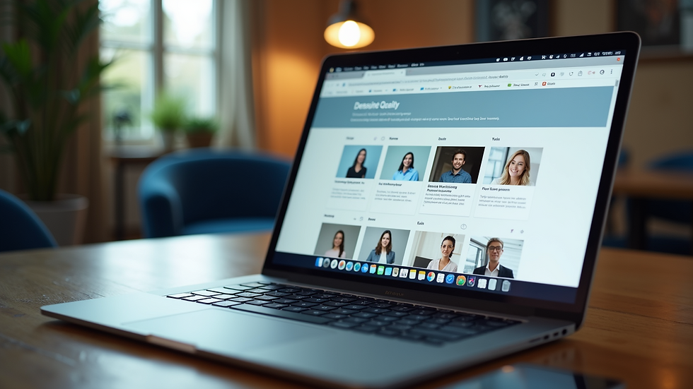 Eye-level view of a laptop screen showing an online learning platform