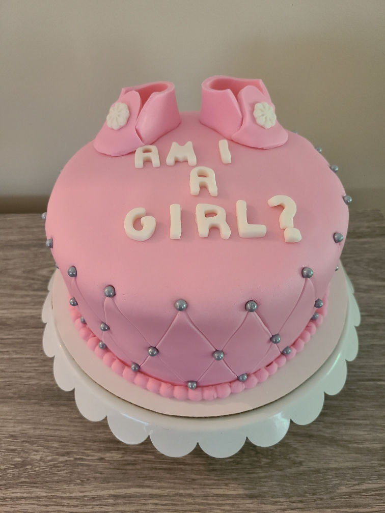 Specialty Baby Shoes Baby Reveal Cake