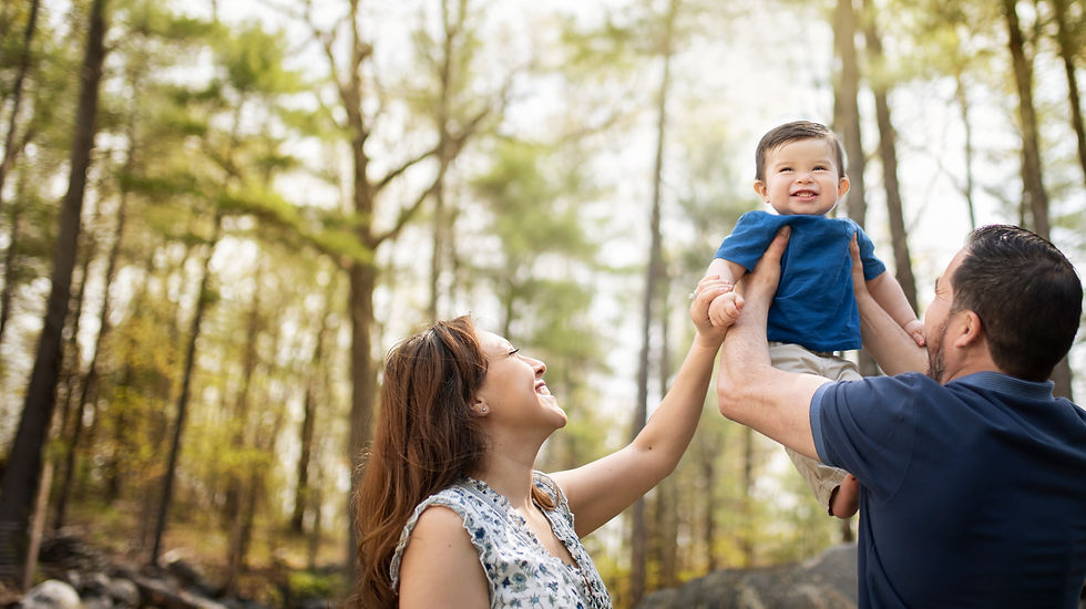 Happy Family Dentist With Son And Husband