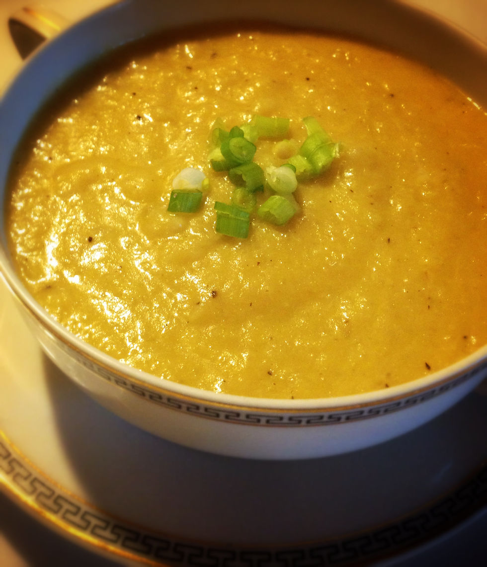 leek, potato and kohlrabi soup