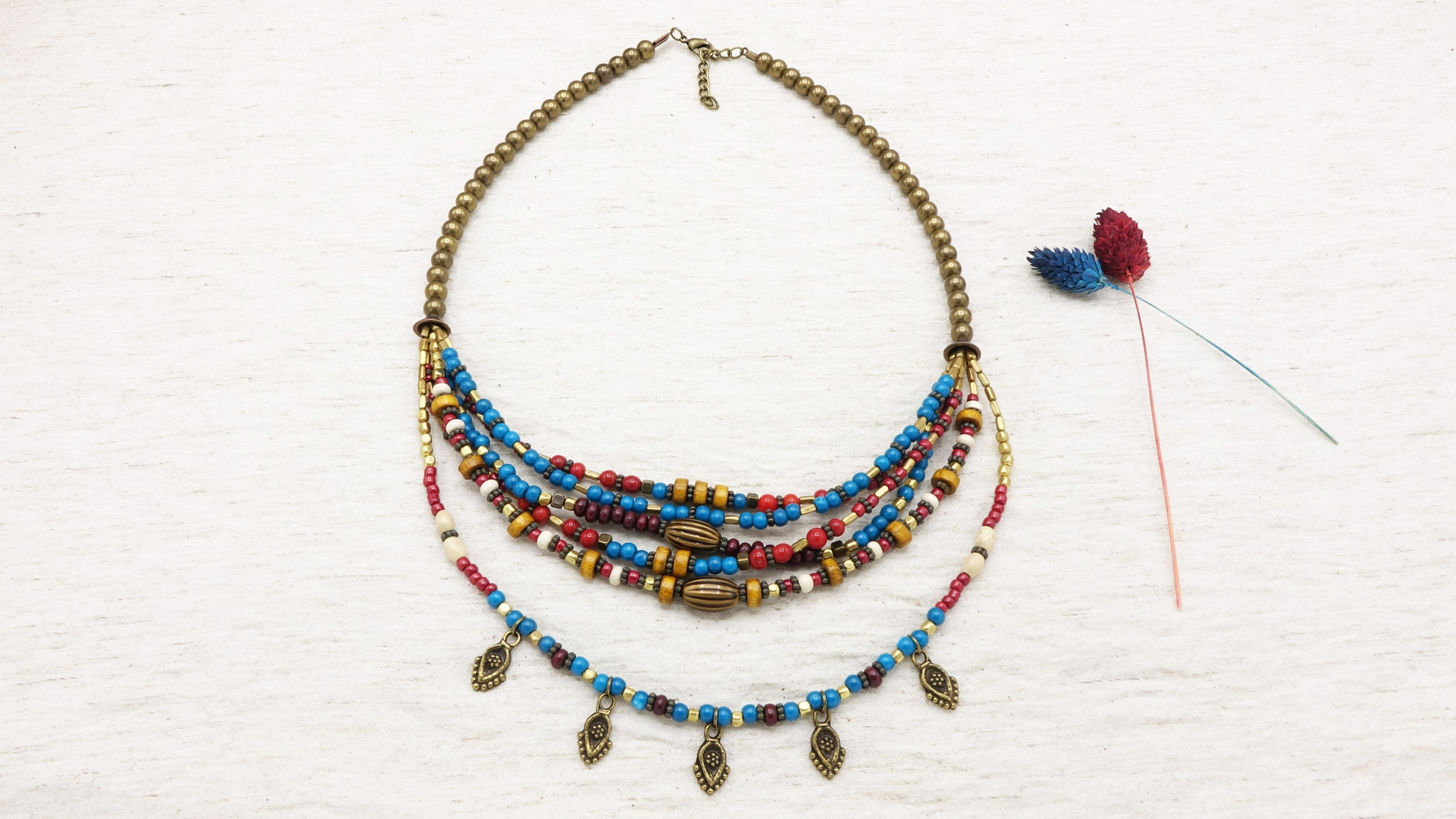 Verna Artisan Works Boho Beaded Layered Necklace