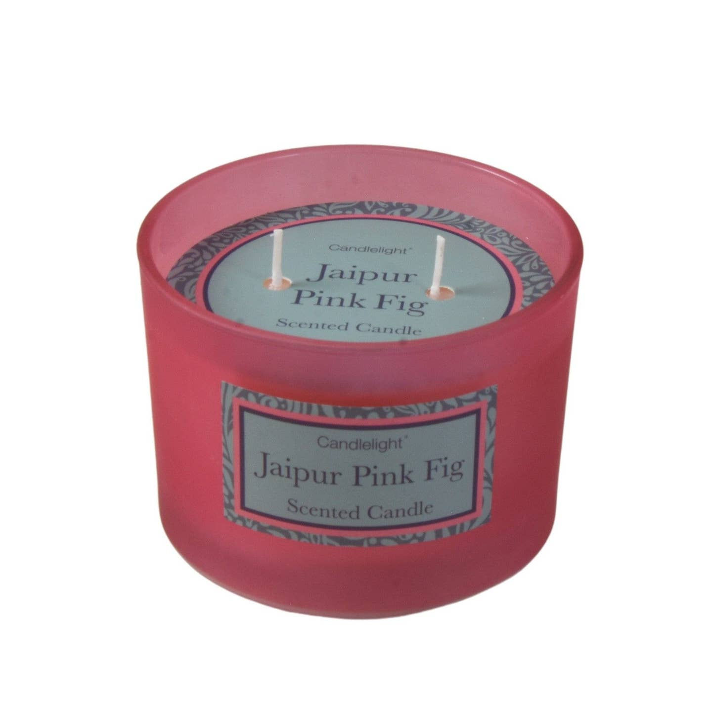 Jaipur Pink Fig 2 Wick Glass Filled Pot Candle Pear
