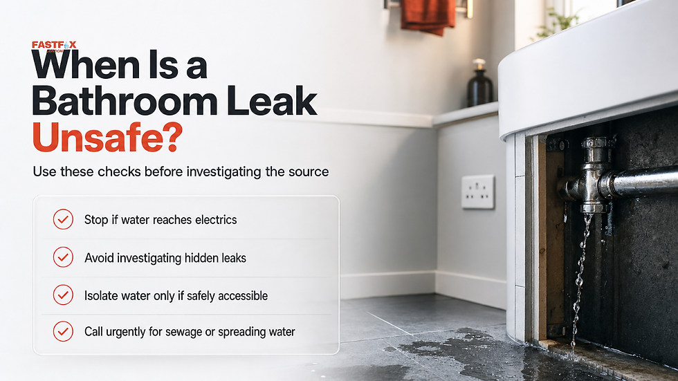 When Is a Bathroom Leak Unsafe? — Fastfix London checklist visual guide
