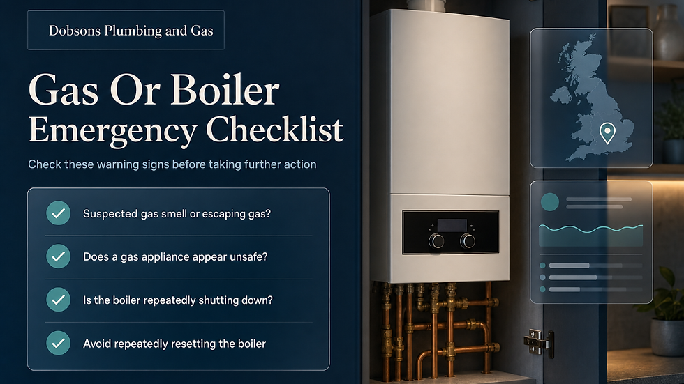 Gas Or Boiler Emergency Checklist — Dobsons Plumbing and Gas checklist visual guide