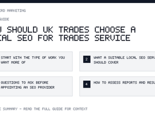 How should UK trades choose a Local SEO service?