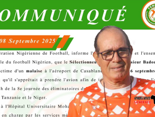 "Le sélectionneur de l'équipe du Niger de football, Badou Zaki, victime d'un malaise" FENIFOOT