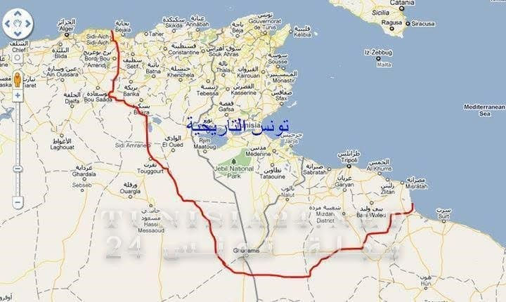 خريطة الحدود التّاريخيّة التّونسيّة