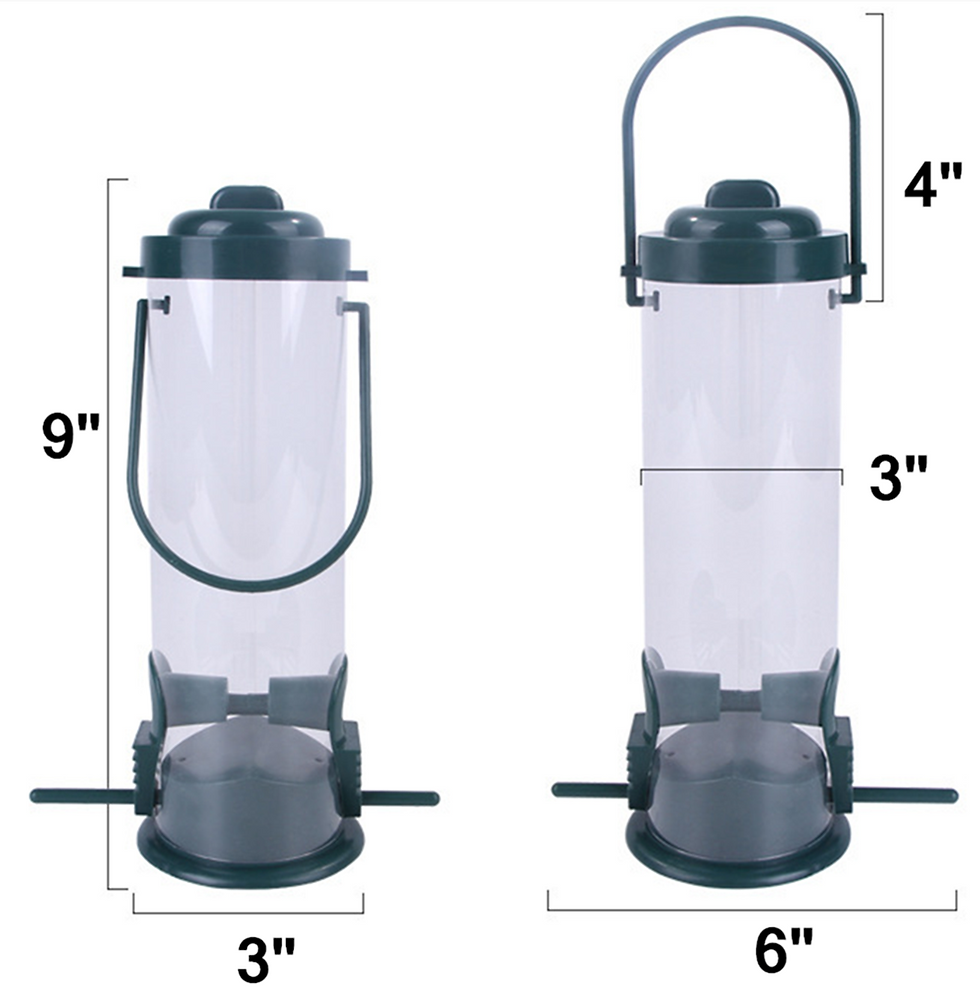 9 inches tall Squirrel Proof Classic Tube Bird Feeder