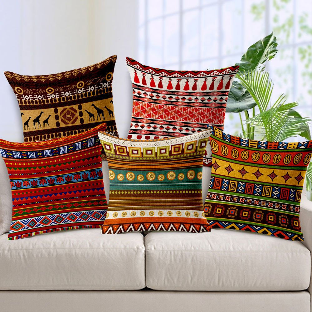 AEROHAVEN™ Set of 5 Decorative Hand Made Jute Throw/Pillow Cushion Covers