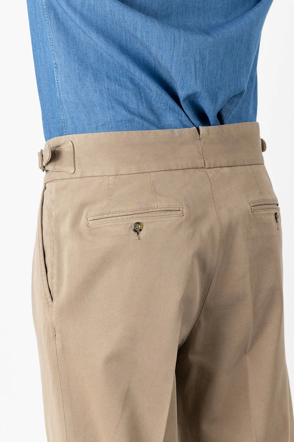 Thumbnail: Autumn Winter Beige Cotton and Modal Chino Trousers