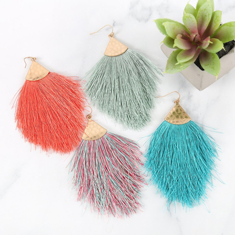 Thumbnail: Tassel Drop Earrings