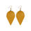 Miniature : Teardrop Shape Pinched Leather Earrings