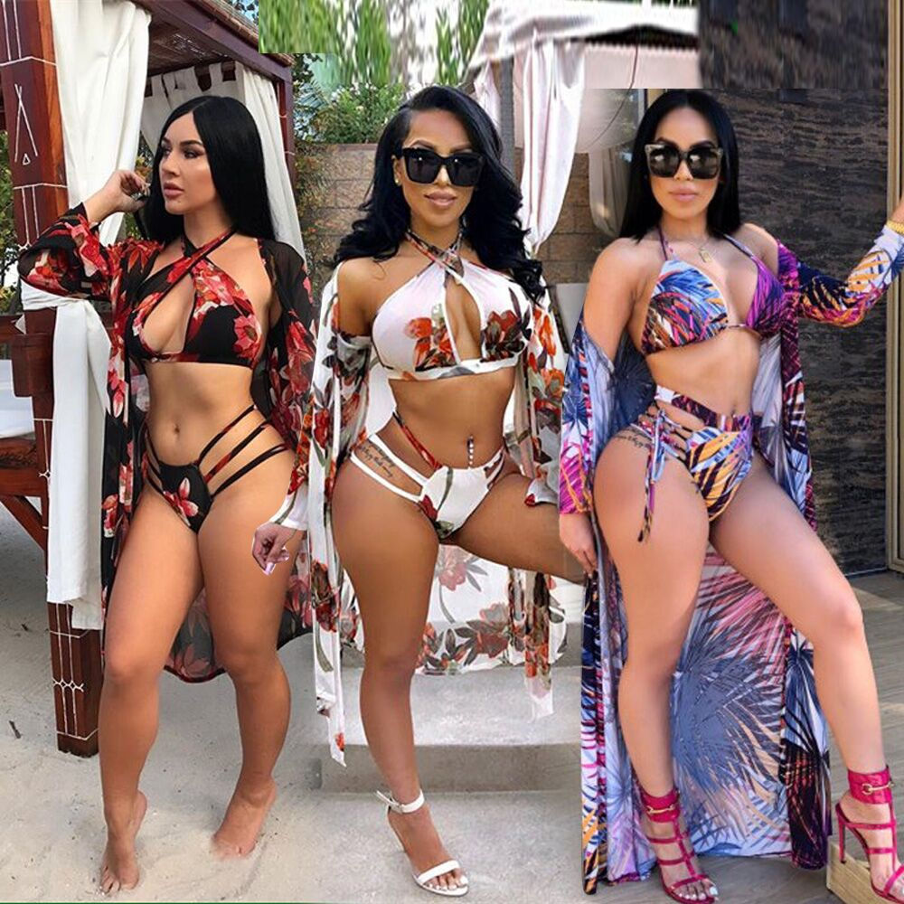 Swimming Suit Women Bandage Swim Wear Sexy Three Piece Set Swimming Suits