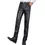 Miniature : Men's Elastic Waistline Leather Pants, Genuine Sheepskin Tight Fitting Pants