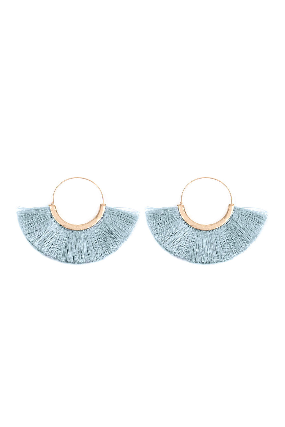 Thumbnail: Fan Tassel Hoop Earring