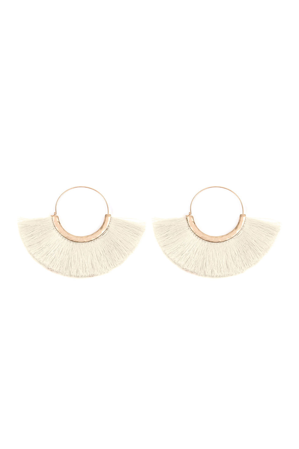 Thumbnail: Fan Tassel Hoop Earring