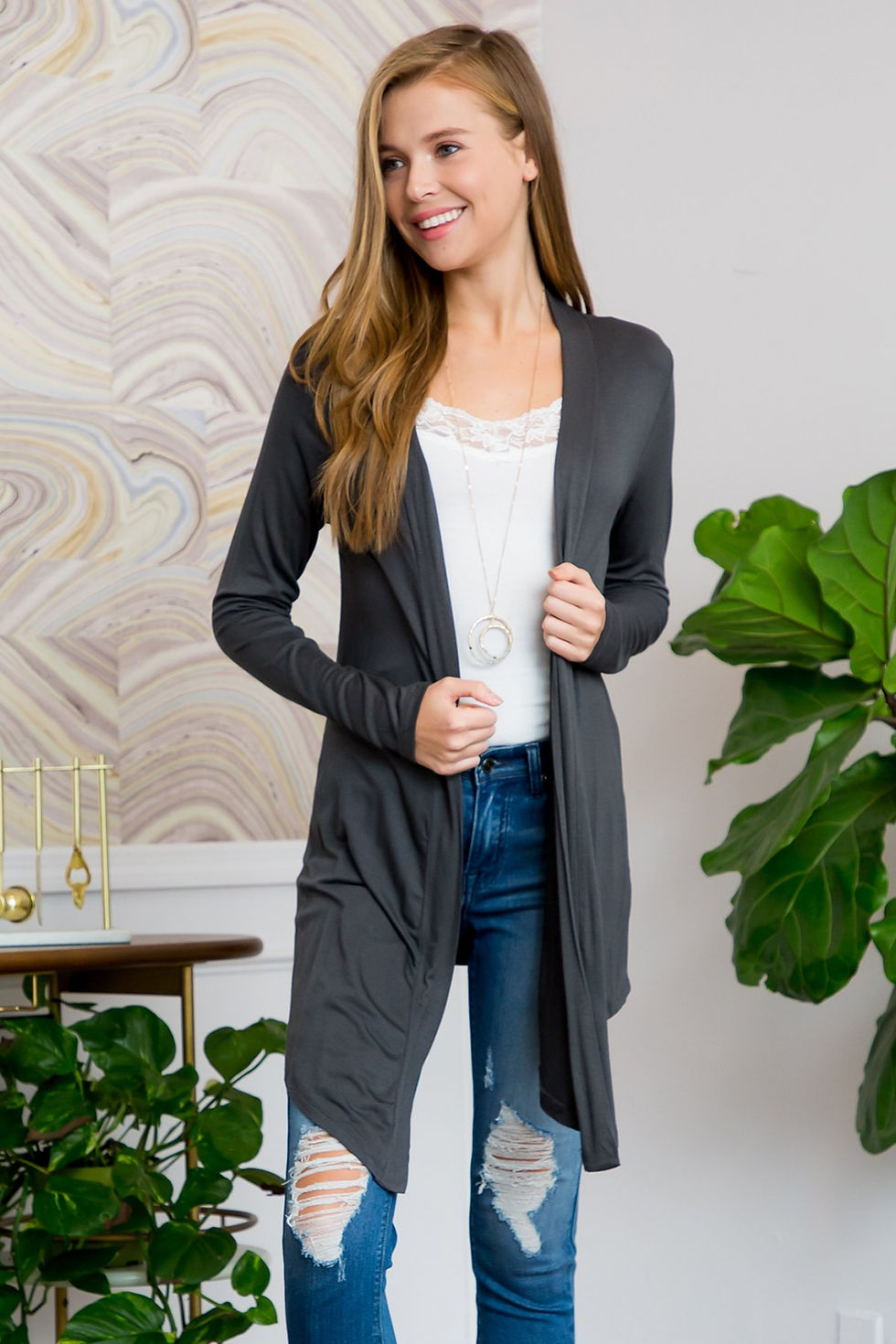 Thumbnail: Drapey Open Front Cardigan