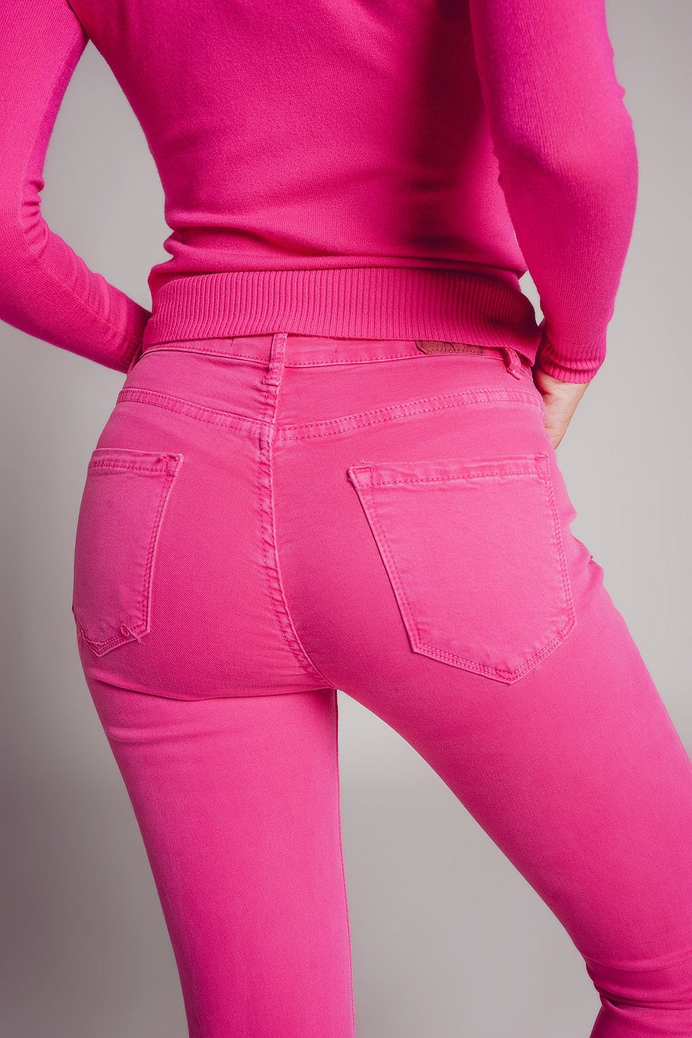 Miniature : High Waisted Skinny Jeans in Fuchsia