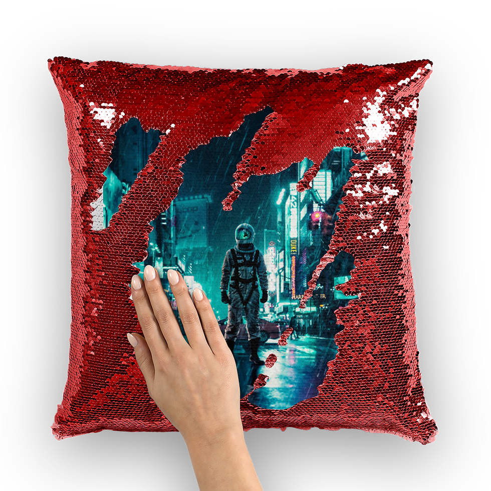 Thumbnail: Another Rainy Night Sequin Cushion Cover
