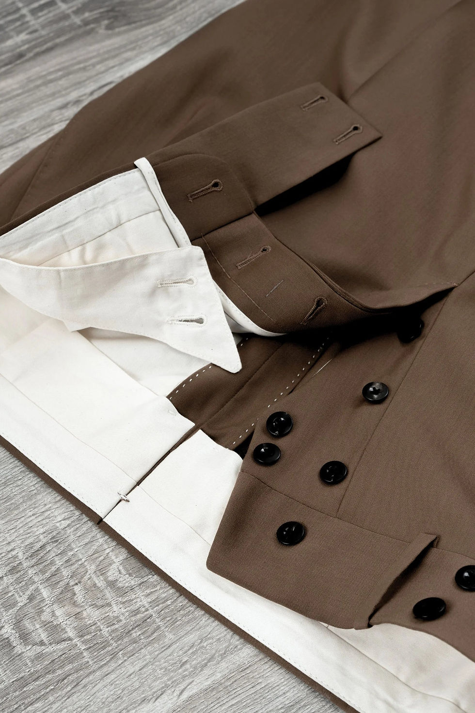 Thumbnail: Four Seasons Brown 130's Wool Trousers