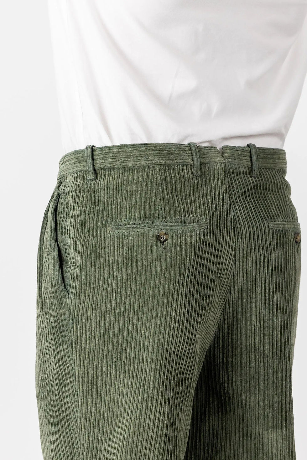 Thumbnail: Autumn Winter Green Velvet Chino Trousers