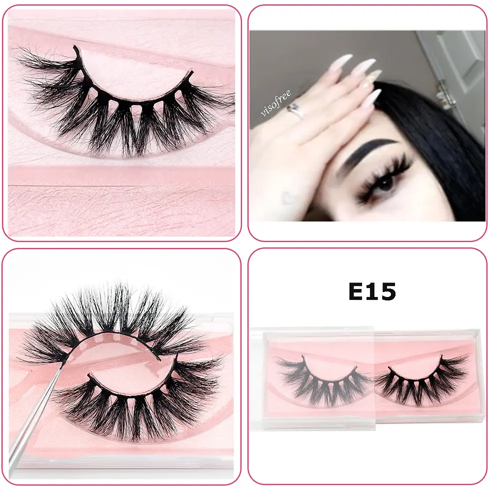 Miniature : Mink Eyelashes Hand Made Crisscross False Eyelashes  - 1 Pair