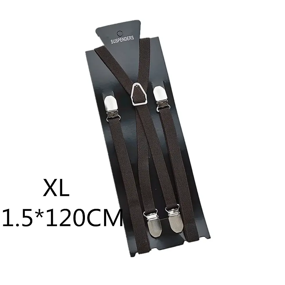 Thumbnail: 4 Clips on 1.5CM Wide Men Suspenders