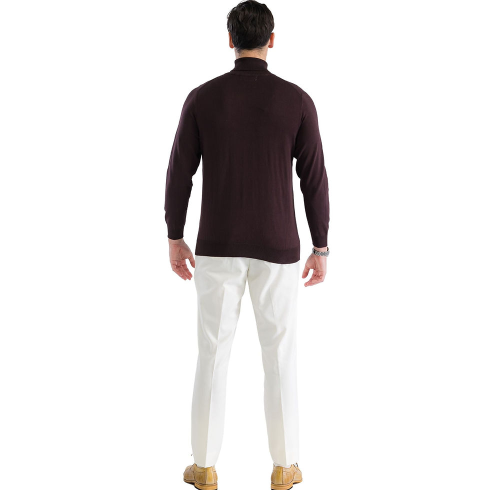 Miniature : Mens Brown Pullover Turtleneck Sweater