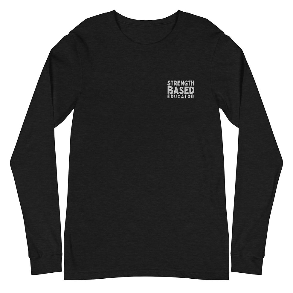 Thumbnail: Strength-Based Educator Embroidered Long Sleeve Tee – Unisex
