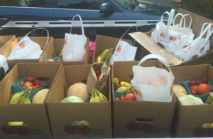 food being distributed during distribution day