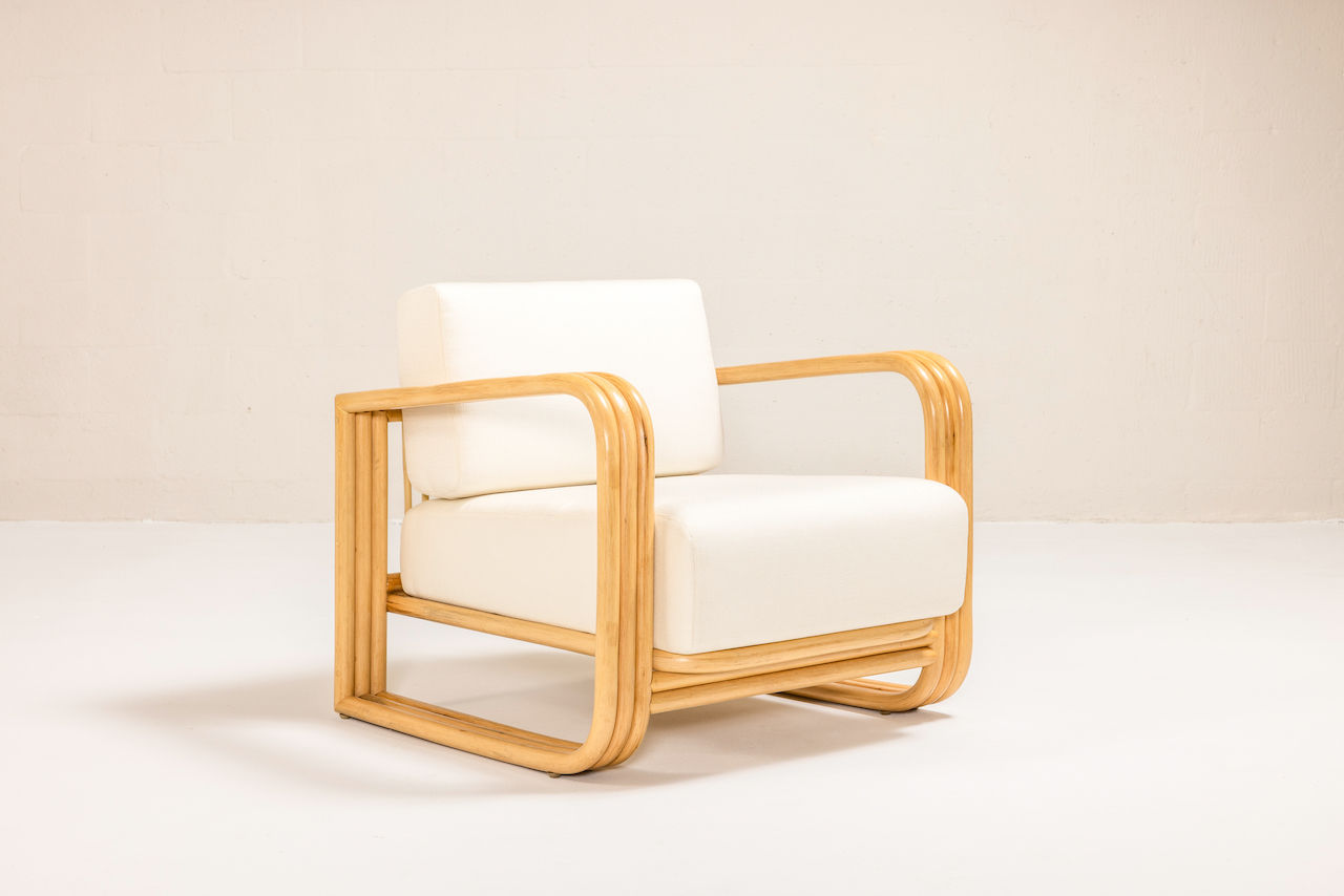 NUWA Collection by Shana Willinsky for CMA Furnishings featuring minimalist outdoor furniture with clean lines, soft proportions, and natural materials designed to harmonize with architectural spaces.