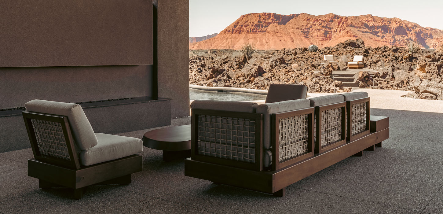 Studio JAC furniture shown in situ within refined architectural spaces, highlighting material, proportion, and spatial context.