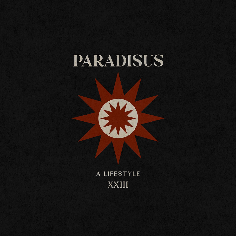 Logo suite, brand mark and branding graphics designed by The Newton Agency for Paradisus NYC, a resort wear label.