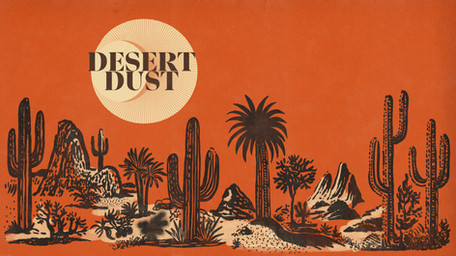 desert vintage illustration with cacti