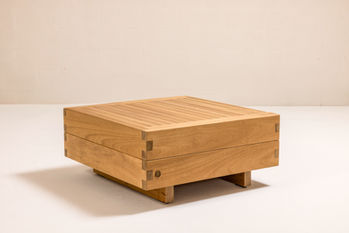 DI LIDO Collection by Studio JAC featuring modern outdoor furniture crafted from solid Iroko, with woven rope detailing, low-slung profiles, and architectural form designed for relaxed outdoor living.