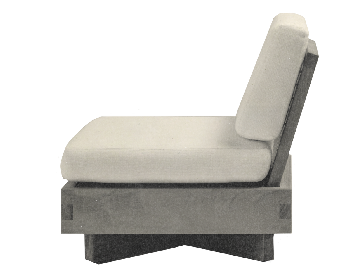 Wide-frame lounge chair with neutral cushions, DI LIDO by Studio JAC


