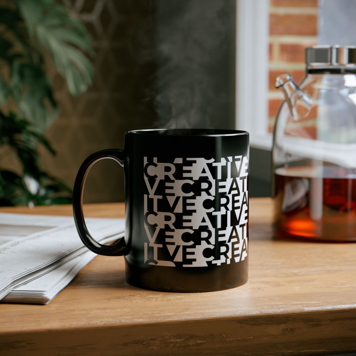 Modern 'CREATIVE' Mug - Black