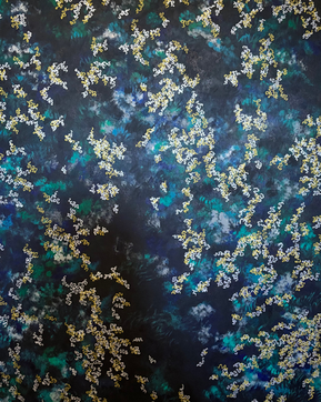 Le Chant des Sirènes n.1 : Plongée dans les Abysses. Acrylique et Feutre sur Toile 100x80 cm