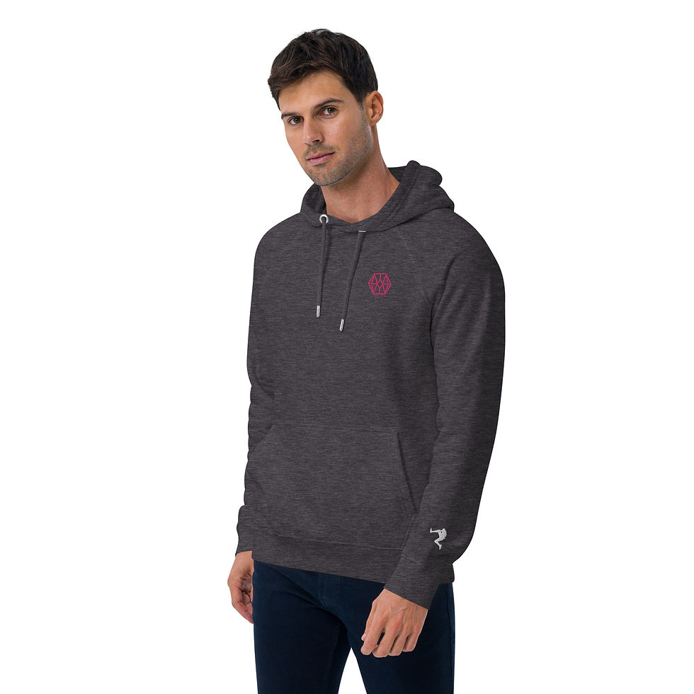Thumbnail: PINK GRID Unisex eco raglan hoodie
