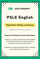 PSLE English Tuition September Workshops Crashcourses