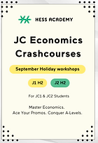 JC A Levels Economics Crashcourse September Holiday Workshops