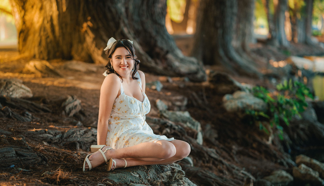 High School Senior Portrait by a lake
