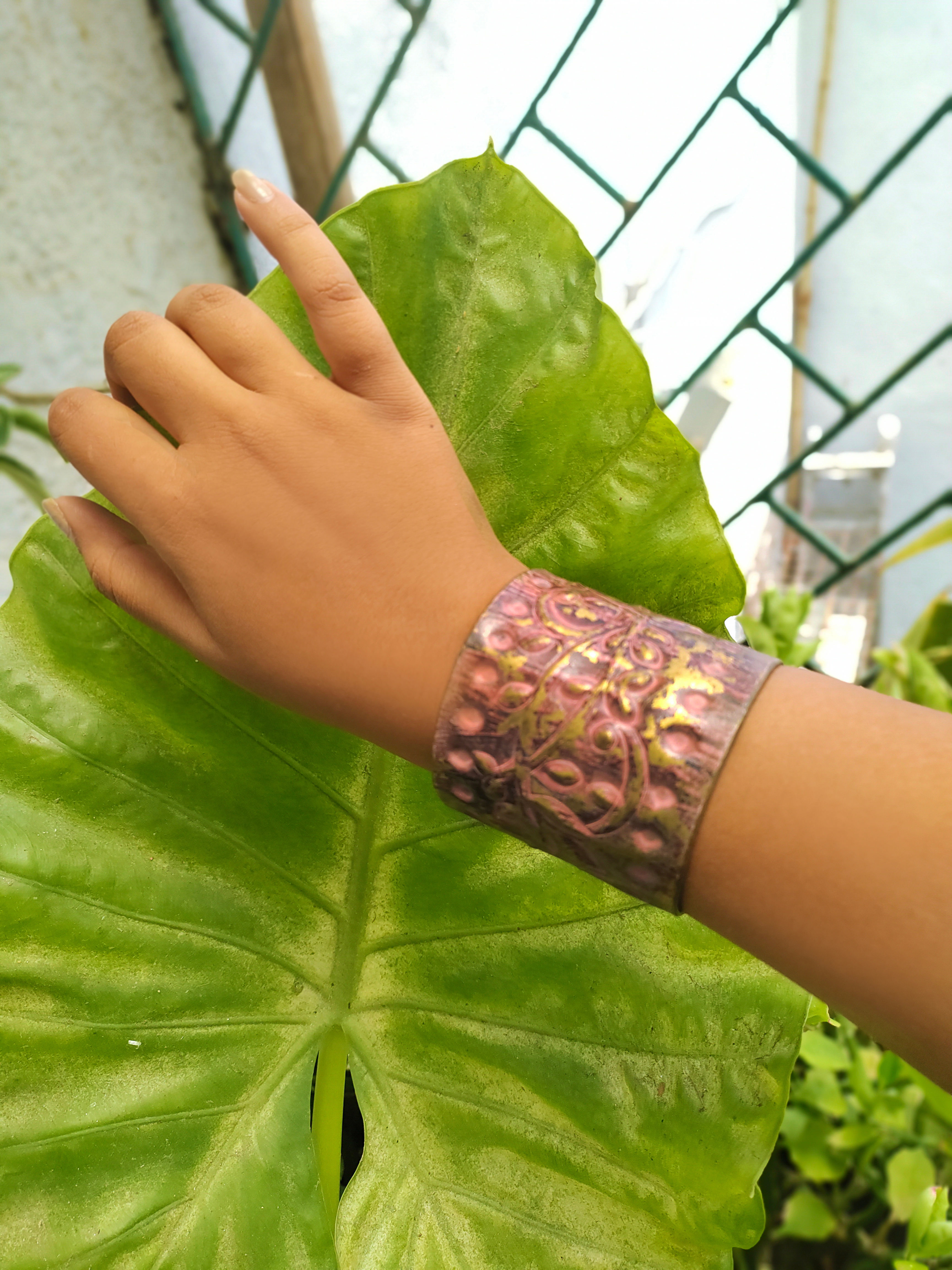 Vintage Brass Pink Cuff